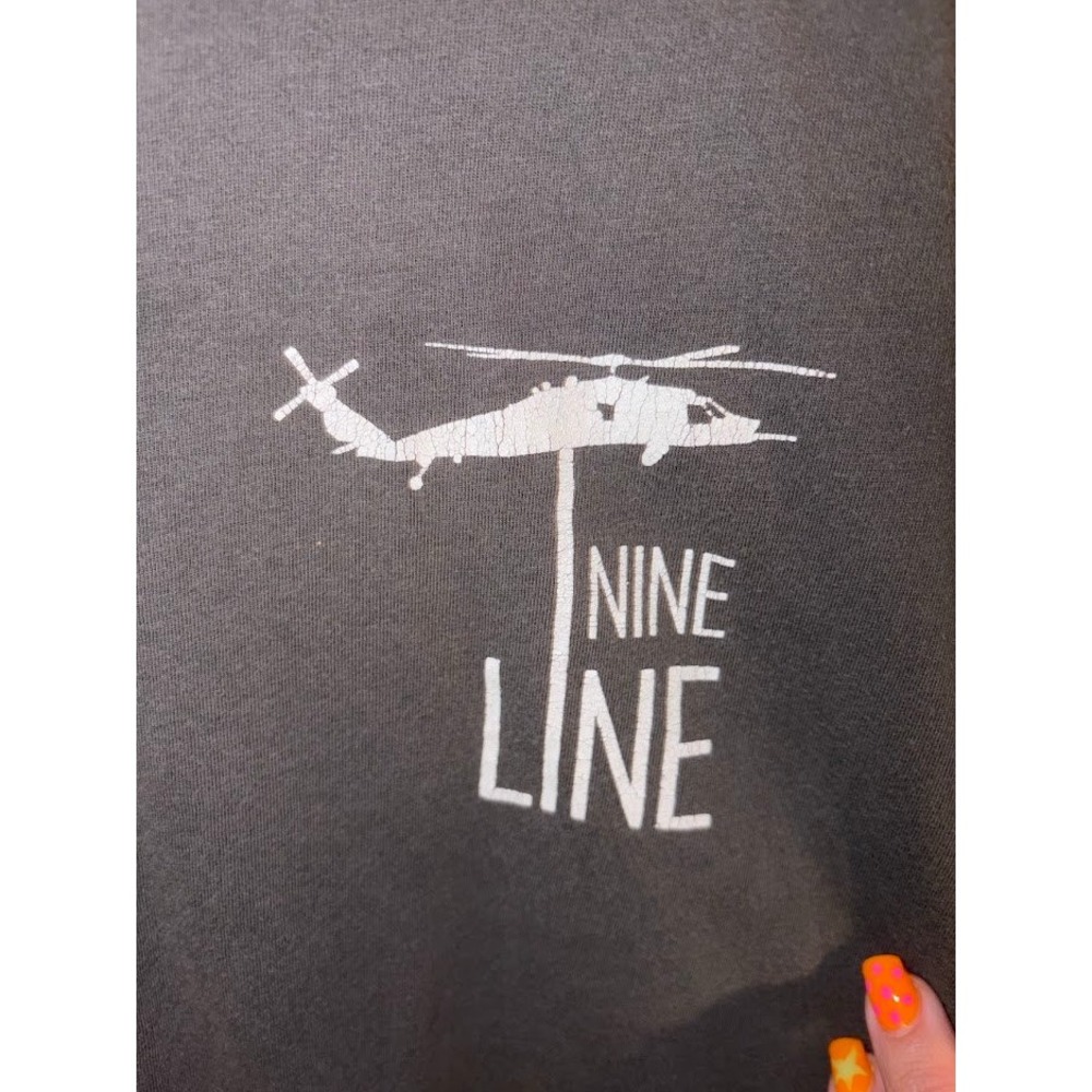Nine Line Apparel Mens XL Gray Helicopter Graphic T-Shirt Short Sleeve Tee - Picture 2 of 4